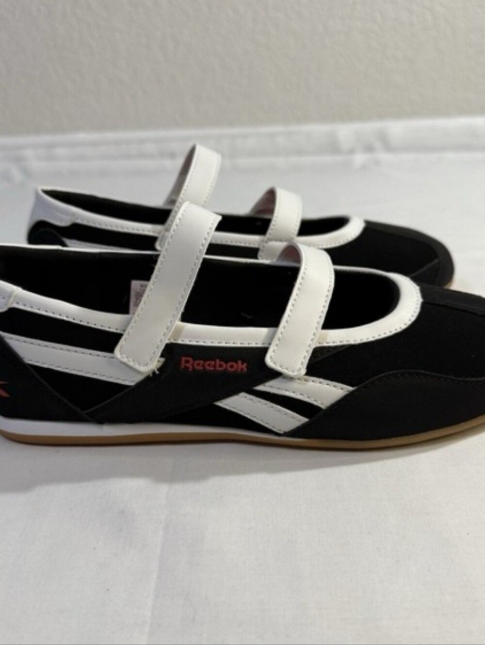 Reebok Black & White With Red Accent Mary Jane Sneakers - Picture 3 of 12